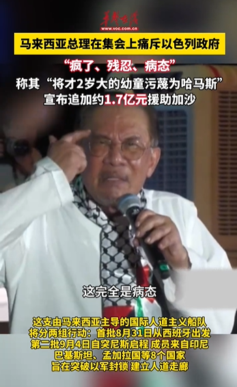 马来西亚总理痛斥以色列政府 称以色列政府残忍病态